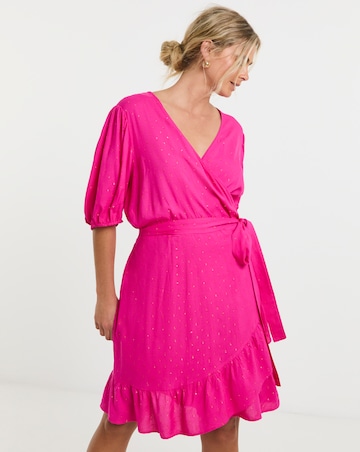 Pink Lurex Wrap Dress
