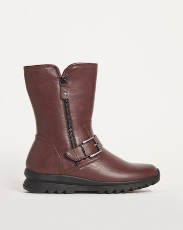 Cushion Walk Casual Boot with Side Zip Detail E Fit