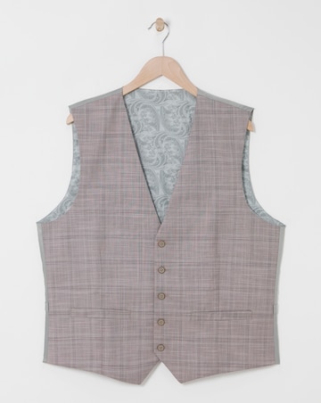 Jordan Burgundy Check Suit Waistcoat