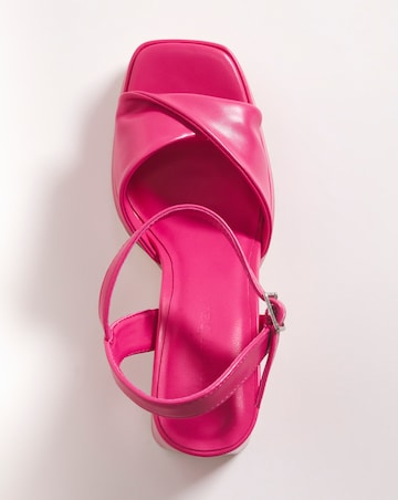 Tara Twist Front Platform Heeled Sandals Ex Wide Fit