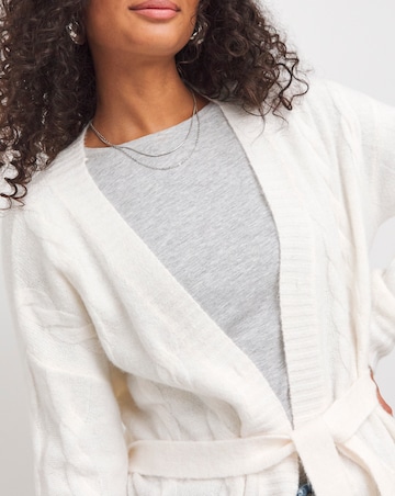 Belted Cable Cardigan