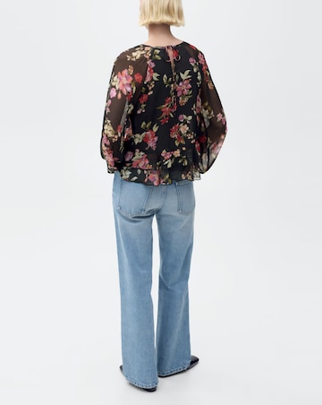 Mango Floral Ruffled Blouse