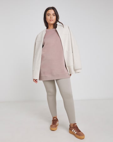 Simply Be Mocha Side Split Sweatshirt Tunic