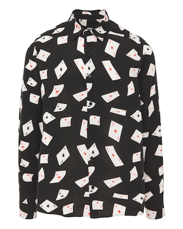 Long Sleeve Falling Playing Card Shirt