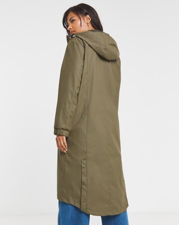 Simply Be Khaki Longline Rubberised Coat