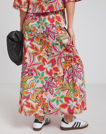 Native Youth Botanical Elasticated Waist Midaxi Skirt