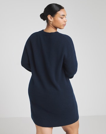 Navy Crew Neck Mini Jumper Dress