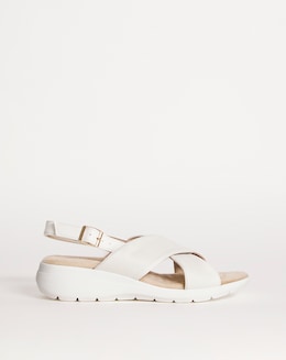 Cushion Walk Off White Crossover Sandal- Ultra Wide Fit (EEEEE)