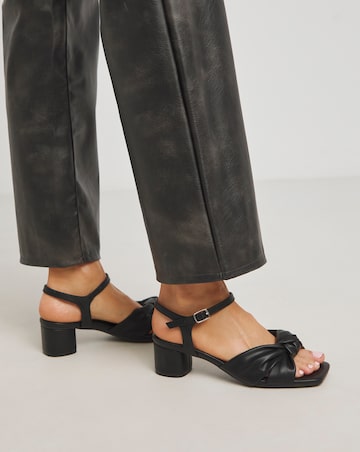 Tamika Volume Twist Flexible Sole Block Heel Sandals - Extra Wide Fit (EEE)