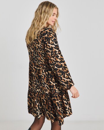 Leopard Supersoft Tiered Smock Dress