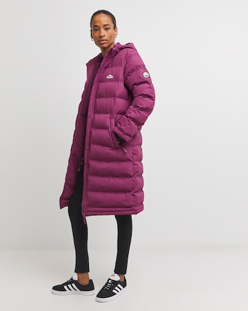 Snowdonia Pink Showerproof Long Padded Jacket