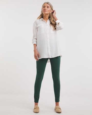 Dark Green Stretch Skinny Jersey Denim Jegging