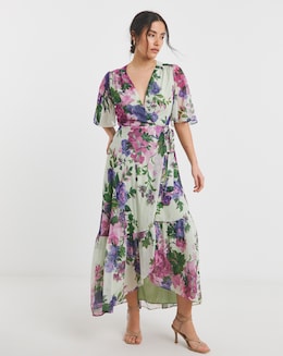 Hope &amp; Ivy Pricilla Wrap Maxi Dress