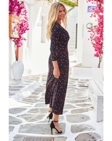 Sosandar Spot Print Jersey Midi Dress