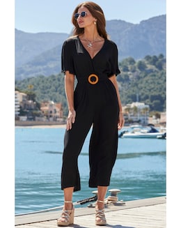 Sosandar Crinkle Angel Sleeve Jumpsuit