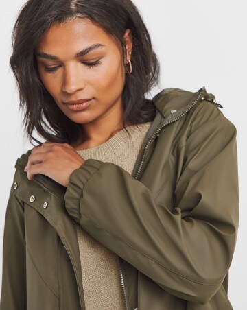 Simply Be Khaki Longline Rubberised Coat
