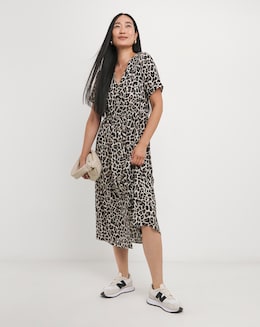Leopard Printed Button Through Dress