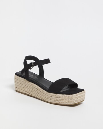 Daria Square toe Espadrille Flatform Sandals Ex Wide Fit