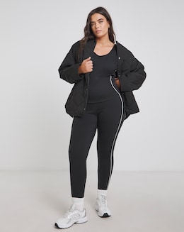 Simply Be SB3 Black &amp; White Active Piping Leggings