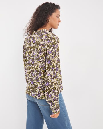 Y.A.S V-Neck Floral Print Blouse