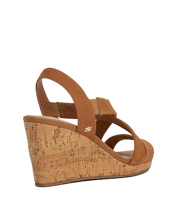 Dune Kamies Wedged Sandals Wide Fit