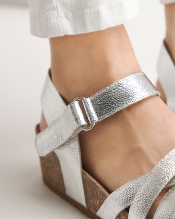 Leather Strappy Footbed Sandal Extra Wide EEE Fit