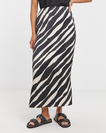 Simply Be Stripe Satin Maxi Skirt