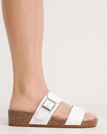 Lima Leather Buckle Footbed Mule Wide E Fit