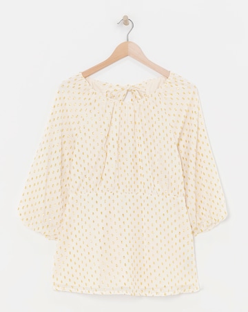 Gold Spot Lurex Exposed Back Dobby Swing Top