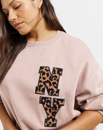 Simply Be Mocha NY Graphic Sweatshirt