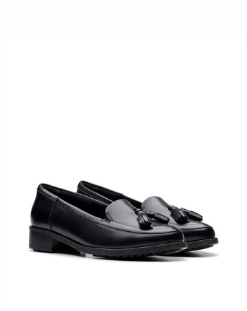 Clarks Black Havisham Leather Tassel Loafer
