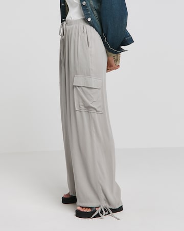 Simply Be Grey Crinkle Utility Trousers