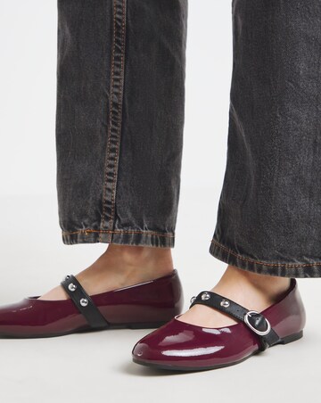 Optimism Studded Mary Jane Ballerina Shoes - Wide Fit (E)