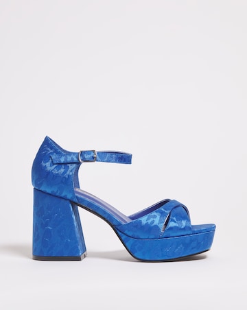 Mia Cross Front Platform Heeled Sandals - Extra Wide Fit (EEE)