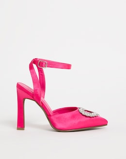 Amelia Heart Trim Heeled Court Shoes - Extra Wide Fit (EEE)