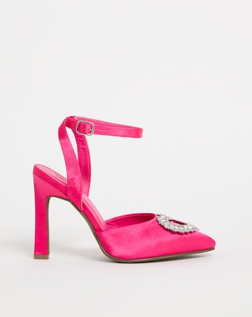 Amelia Heart Trim Heeled Court Shoes - Extra Wide Fit (EEE)