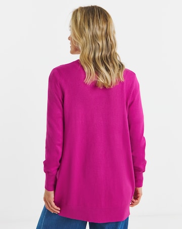 Pink Longline Edge To Edge Cardigan