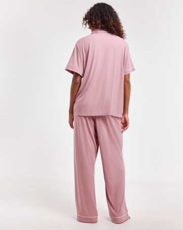 Pretty Secrets Supersoft Ribbed Button Through Pyjama Set