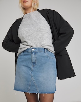 Light Mid Blue 5 Pocket Denim Mini Skirt
