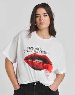 Simply Be White Red Hot Chilli Peppers License T-Shirt