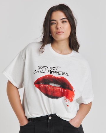 Simply Be White Red Hot Chilli Peppers License T-Shirt