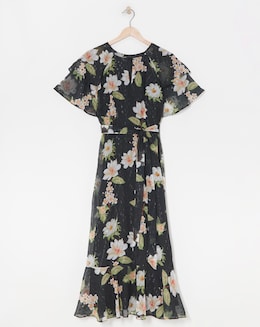 Joanna Hope Dobby Spot Tie Waist Maxi Dress