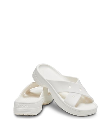 Crocs Chalk Classic Cross Over Slider Sandals