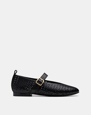 Clarks Black Fawna Jane Leather Ballerina Standard Fit