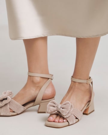Monet Double Bow Low Block Heel Wide E Fit