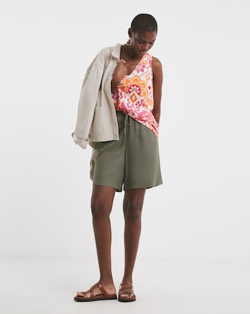 Printed V Neck Woven Vest