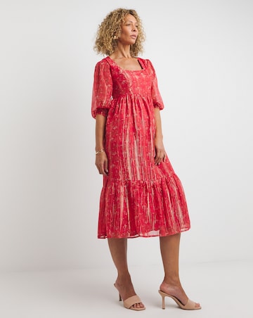 Joanna Hope Foil Print Midi Dress