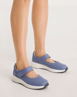 Rochelle Leather Bar Trainers Extra Wide EEE Fit
