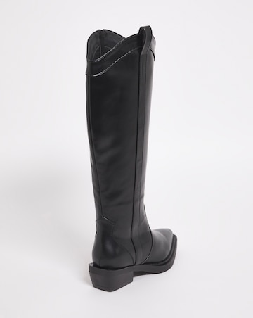 Zaida Western Cowboy Knee High Boots - Wide Fit (E) & Super Curvy Calf