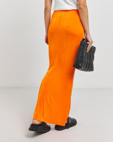 Simply Be Orange Slinky Maxi Skirt